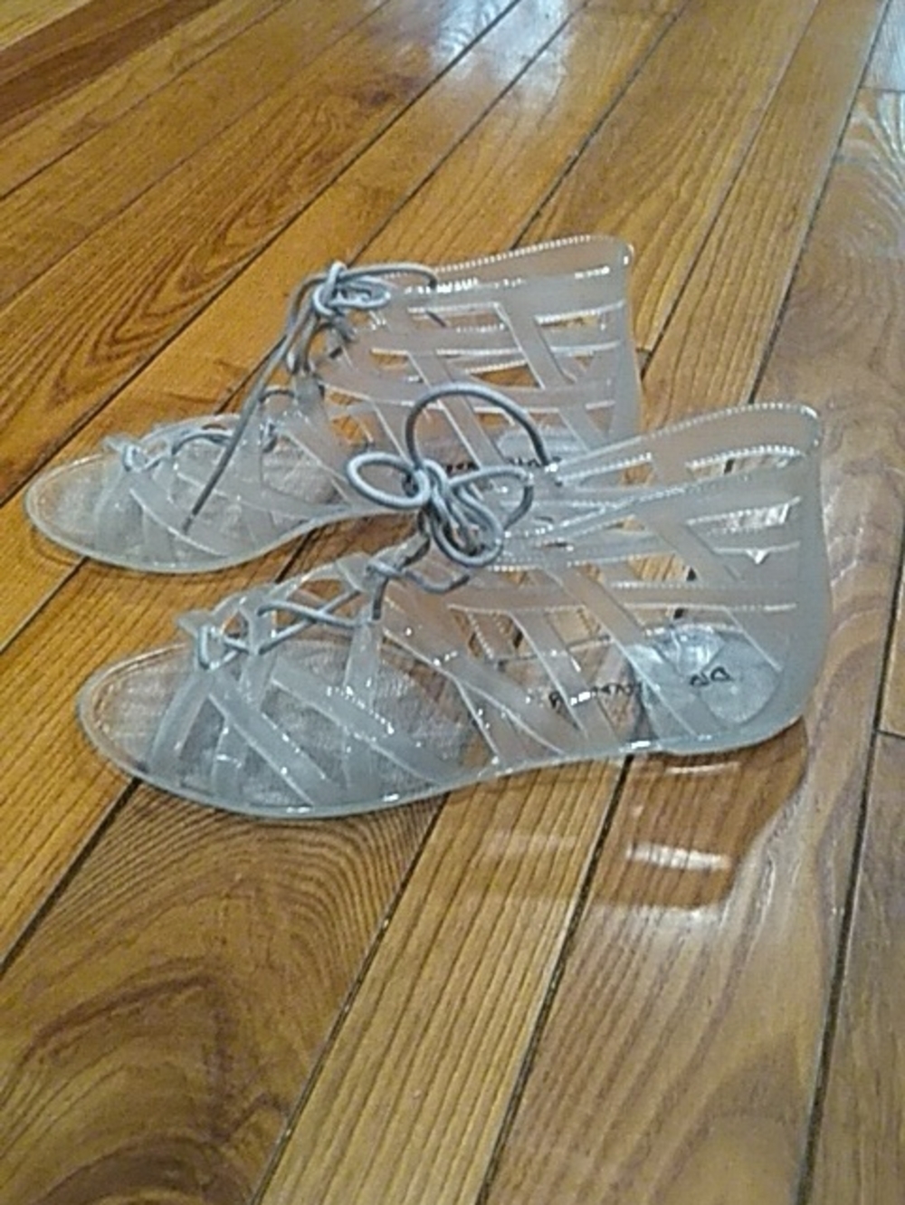 Dirty Laundry Silver Lace-Up Gladiator Sandals